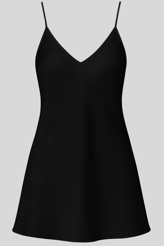 Ashley Silk Mini Slip Dress Black