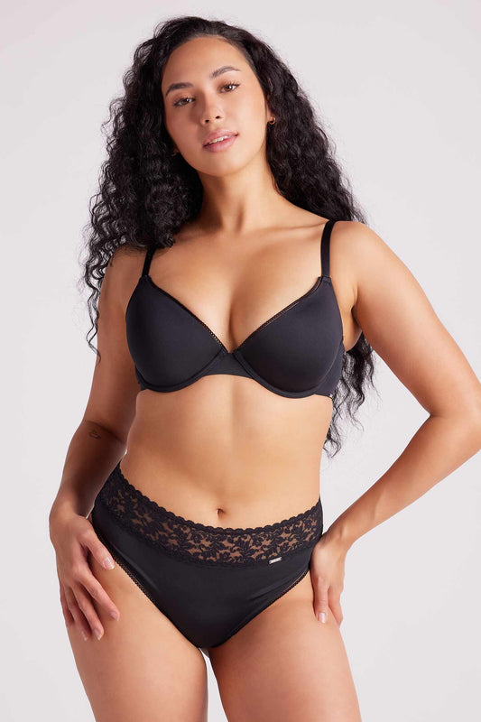 Sabrina Microfibre High Waist G-String Black