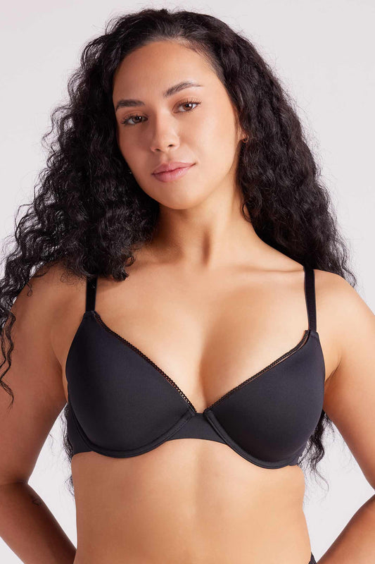 Sabrina Microfibre T Shirt Plunge Bra Black