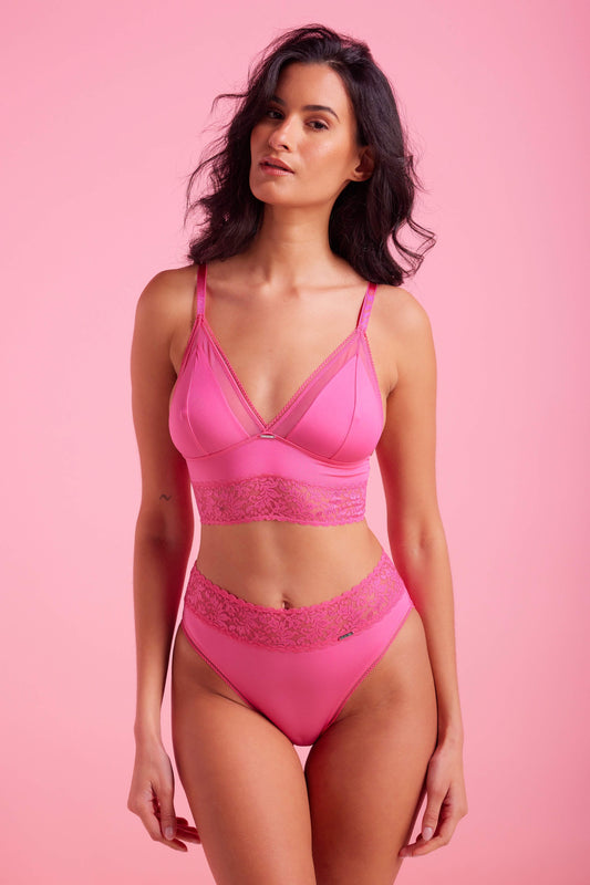 Sabrina Microfibre High Cut Bikini Knicker Pink