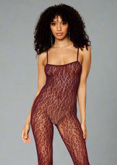 Catsuit Bodystocking & Shrug Burgundy