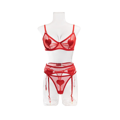 I Love Me Lingerie 3 Piece Set Red