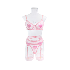 I Love Me Lingerie 3 Piece Set Pink