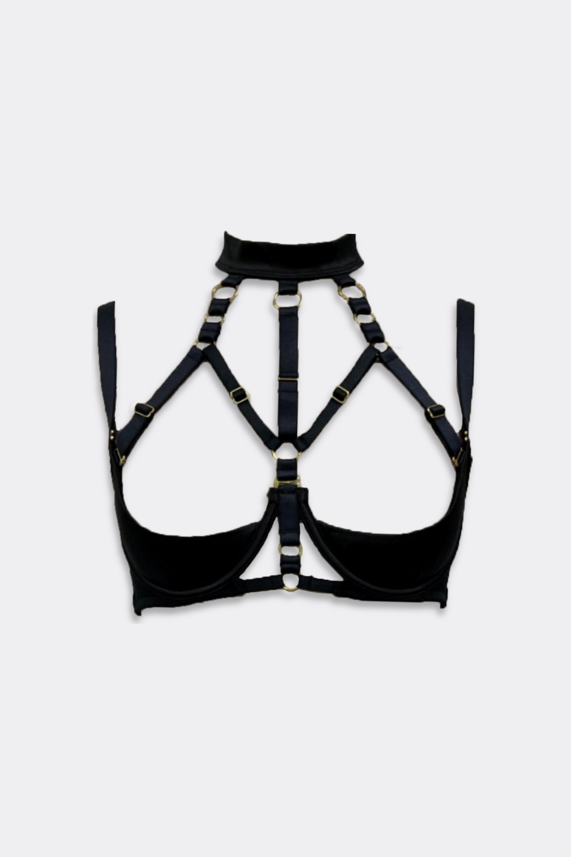 Addict Choker Bra Open Quarter Cup Black