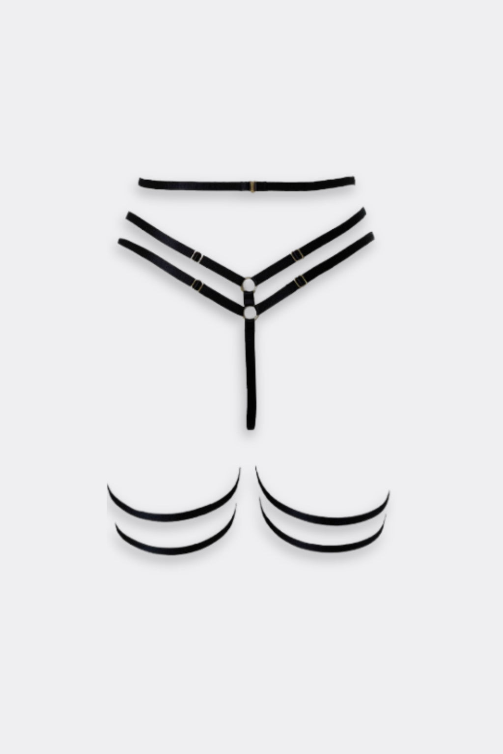 Addict Crotchless G String Garter Black