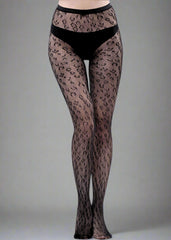 Pantyhose Leopard Fishnet Black