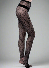 Pantyhose Leopard Fishnet Black