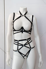 Archive Addict Set Open Choker Bra & High Waisted Knicker