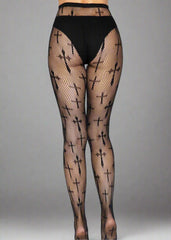 Pantyhose Cross Fishnet Black