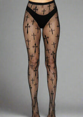 Pantyhose Cross Fishnet Black