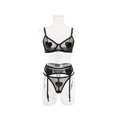 I Love Me Lingerie 3 Piece Set Black
