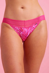 Luxe Microfibre Bikini Brief Pink Zebra