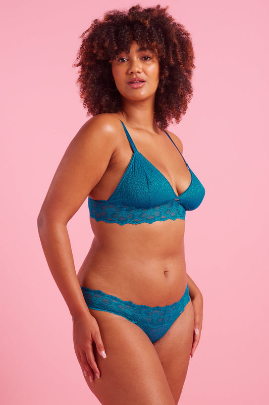 Bella Lace Bikini Knicker Peacock