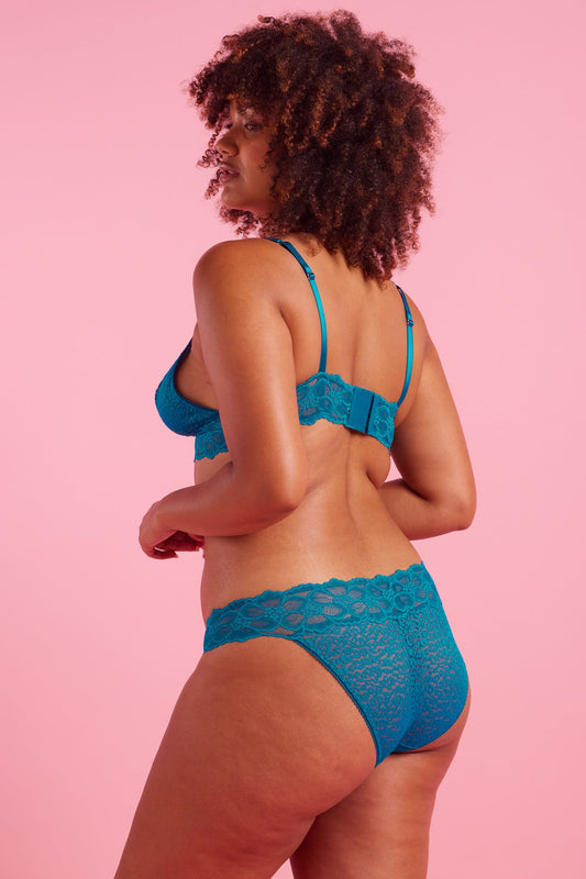 Bella Lace Bikini Knicker Peacock