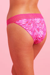 Luxe Microfibre Bikini Brief Pink Zebra