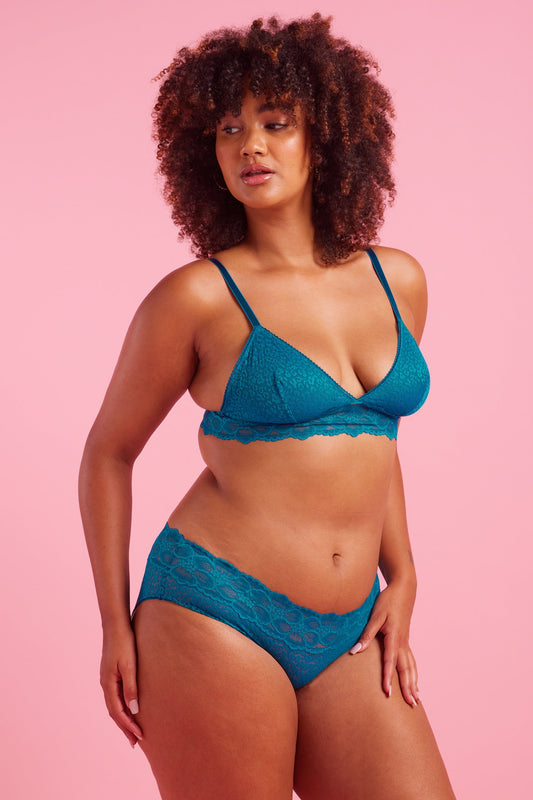 Bella Lace Boyleg Knicker Peacock