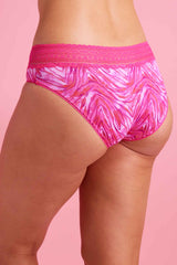 Luxe Microfibre Boyleg Pink Zebra