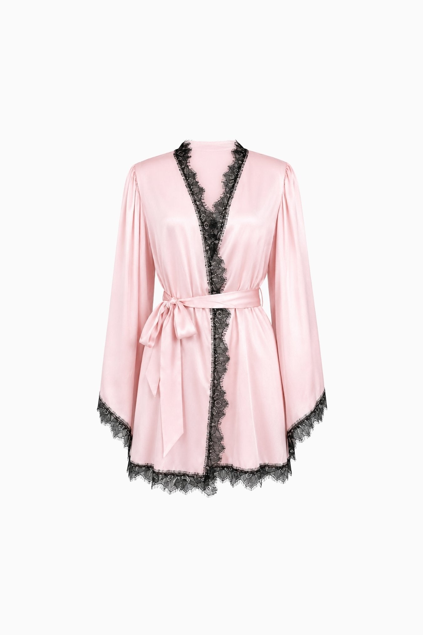 Baby Pink Silk Lace Robe - Size S | Archive Sample