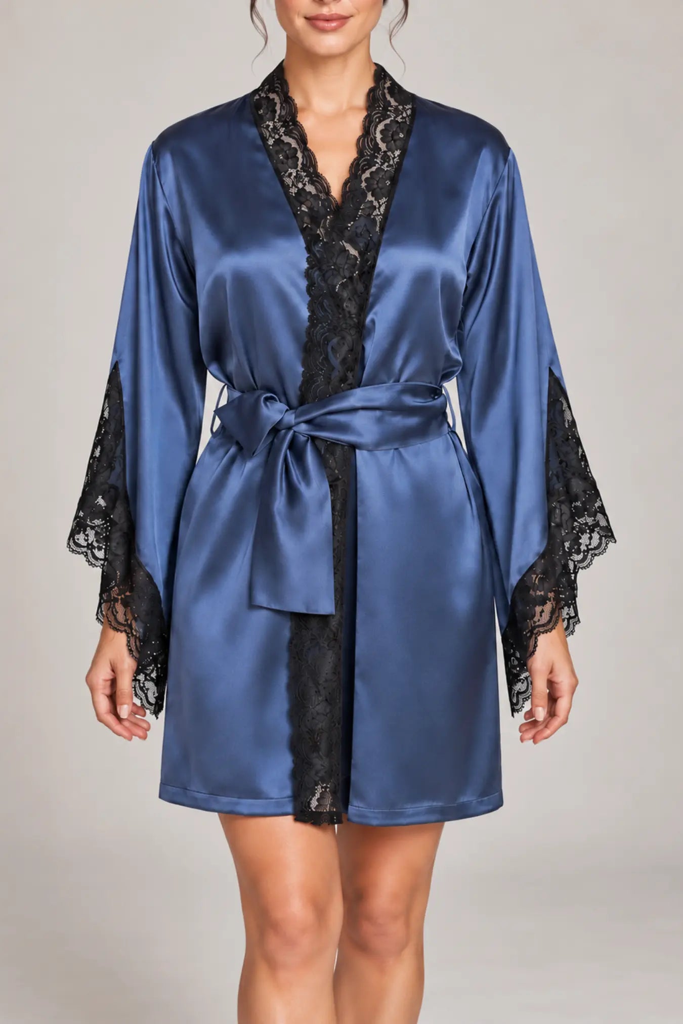 Silk Kimono Navy Robe | Archive Sample Hauptbild