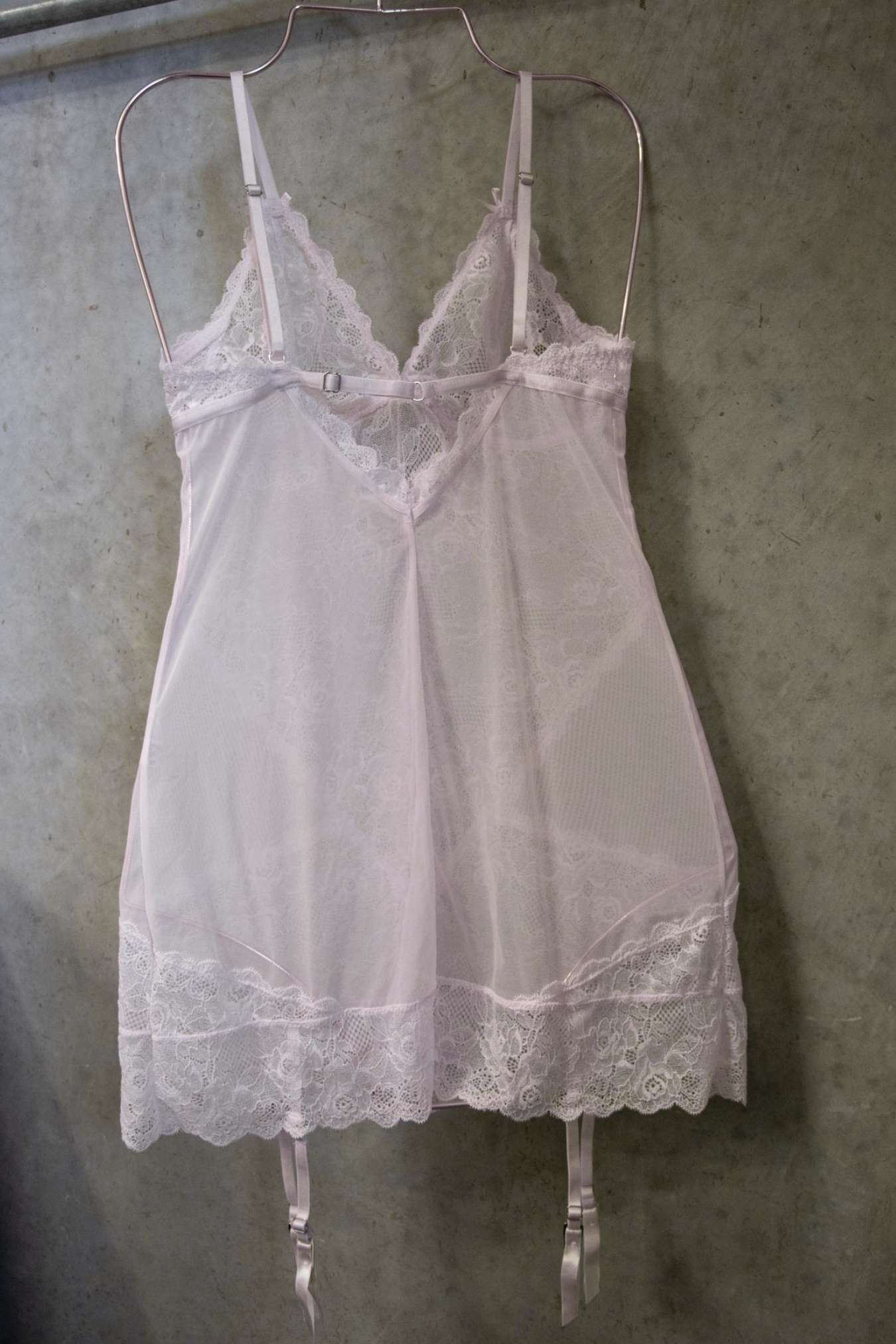 Blush Lace Garter Slip Dress – Size S | Archive Sample