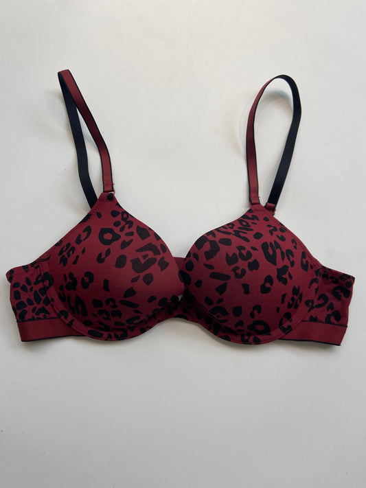 Bra Contour Cup Leopard Print Red