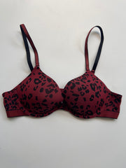 Bra Contour Cup Leopard Print Red