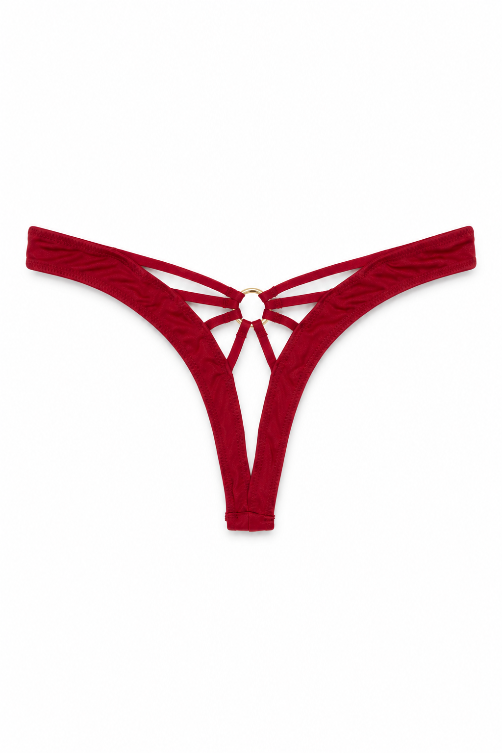 Red Satin Ring Detail G-String – Size S | Archive Sample