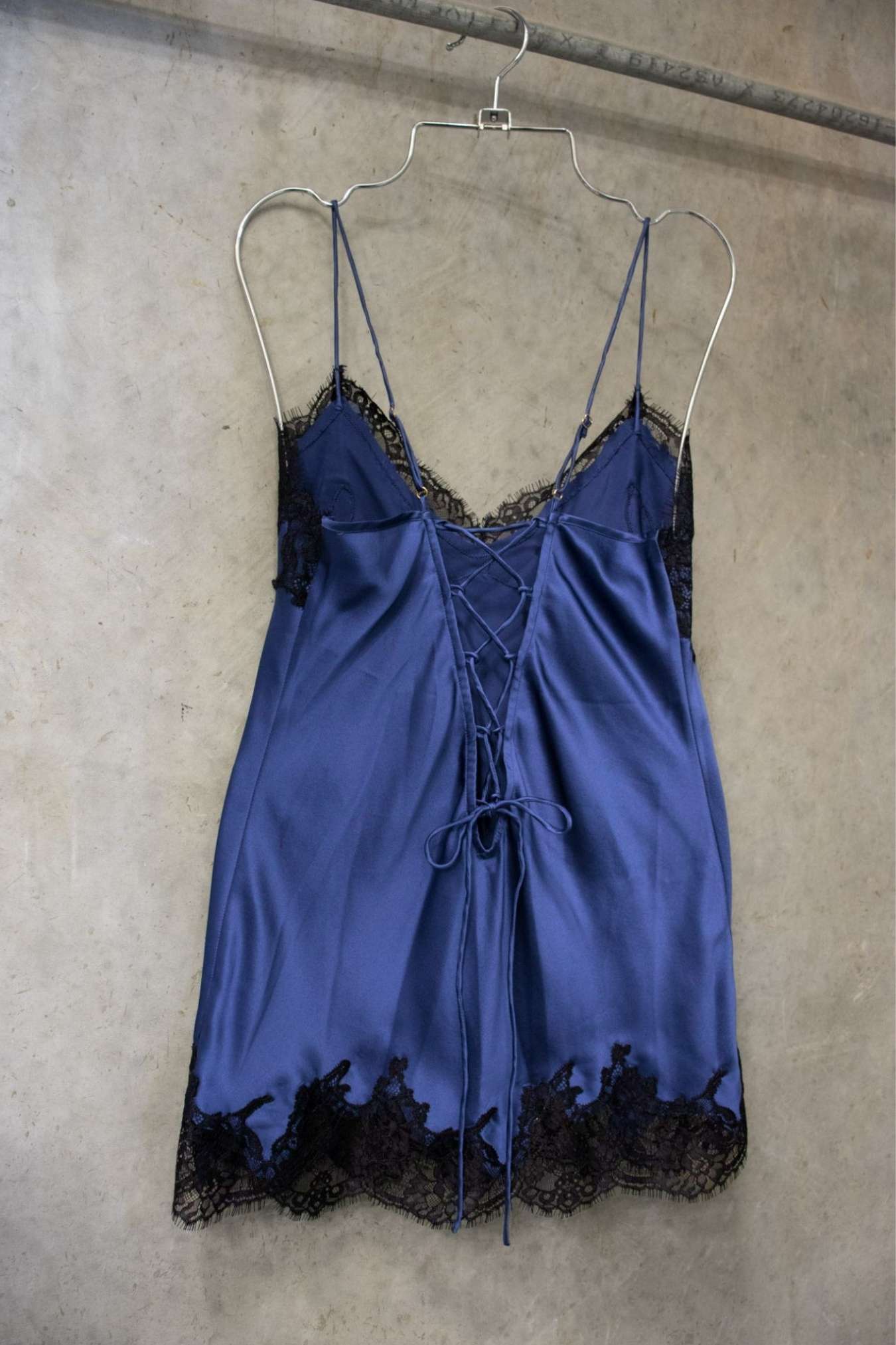 Cobalt Silk Lace Babydoll Slip – Size S | Archive Sample