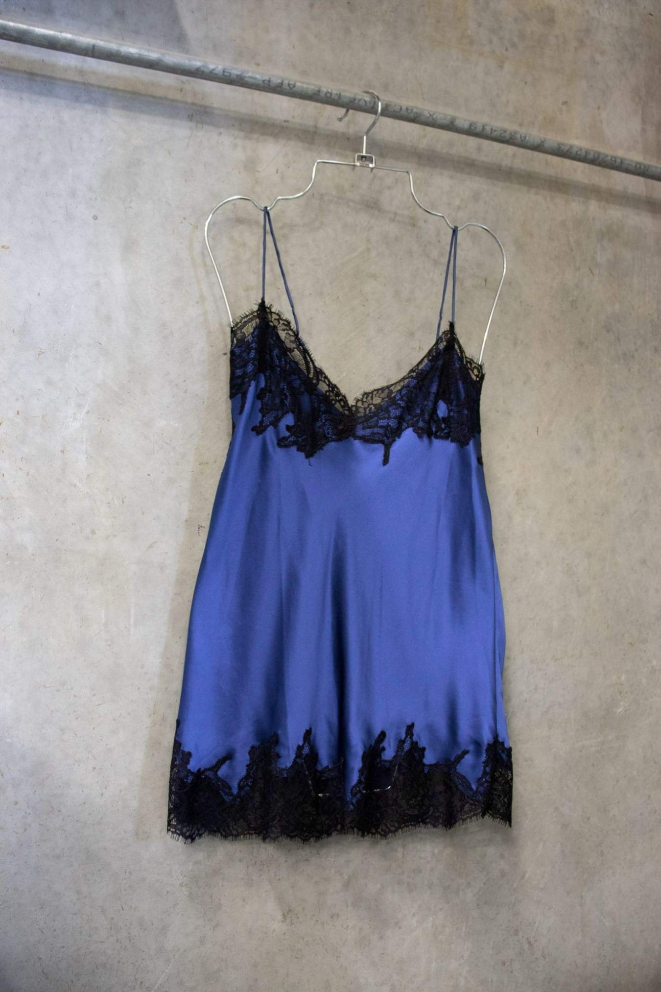 Cobalt Silk Lace Babydoll Slip – Size S | Archive Sample