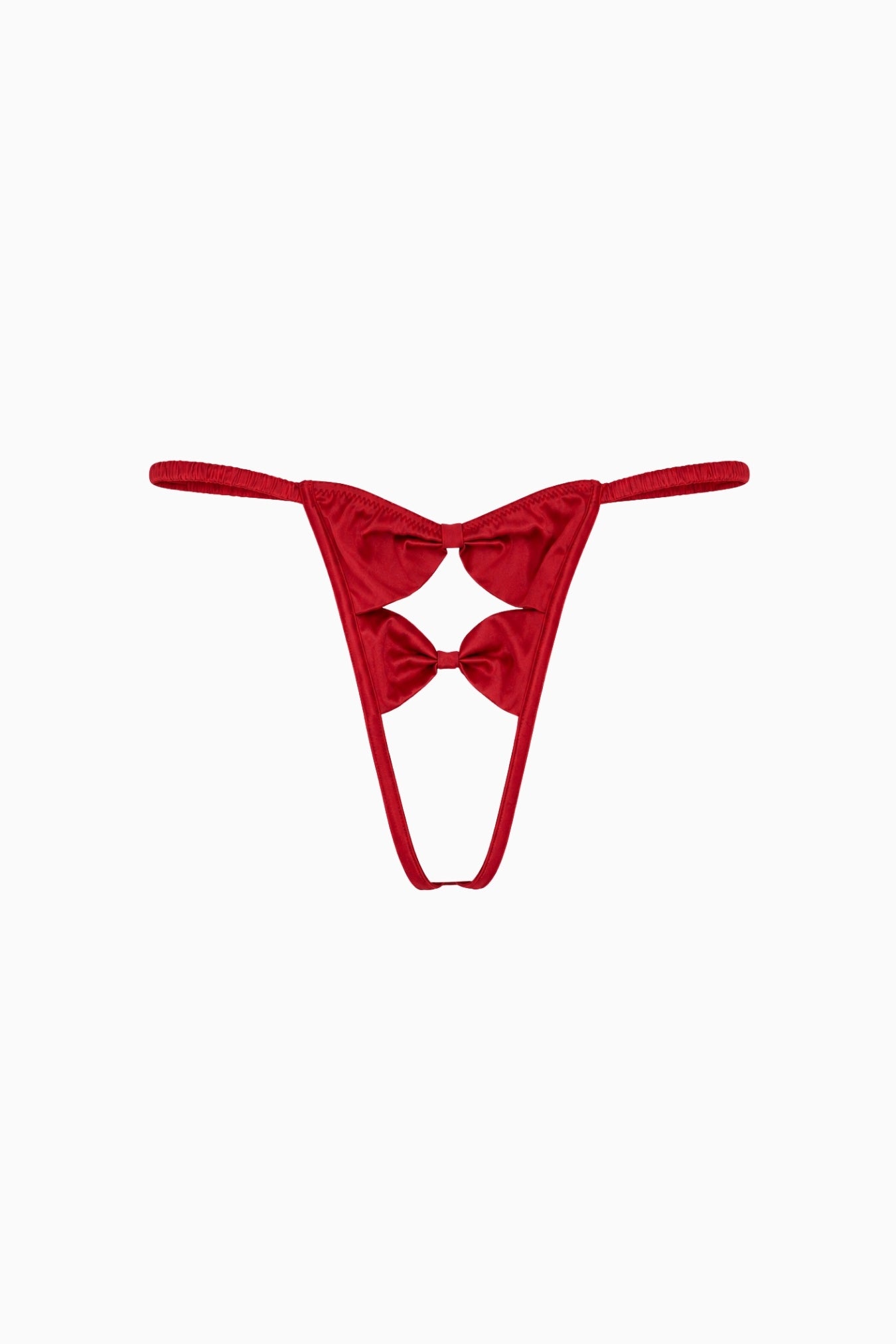 Double Bow Crotchless G-String Red – Size S | Archive Sample Main image