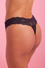 Ava Lace G-string Black