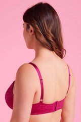 Ava Lace Demi Cup Bra Cherry