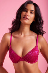 Ava Lace Demi Cup Bra Cherry