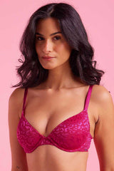 Ava Lace Demi Cup Bra Cherry