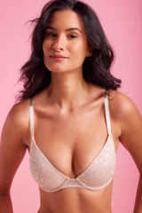 Ava Lace Demi Cup Bra Taupe
