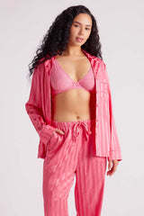 Valentina Satin Long Pyjama Set Pink