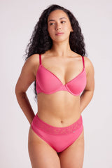 Sabrina Microfibre T Shirt Plunge Bra Pink