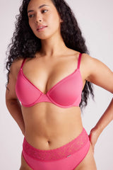 Sabrina Microfibre T Shirt Plunge Bra Pink