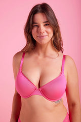 Sabrina Microfibre T Shirt Plunge Bra Pink