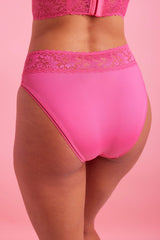 Sabrina Microfibre High Cut Bikini Knicker Pink