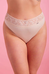 Sabrina Microfibre High Waist G-String Taupe