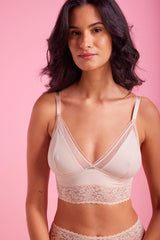 Sabrina Microfibre Longline Bralette Taupe