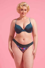 Luxe Microfibre Bikini Brief Emerald Floral
