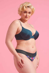 Luxe Microfibre Bikini Brief Emerald Floral