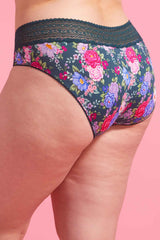 Luxe Microfibre Boyleg Emerald Floral