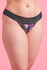 Luxe Microfibre G-string Emerald Floral