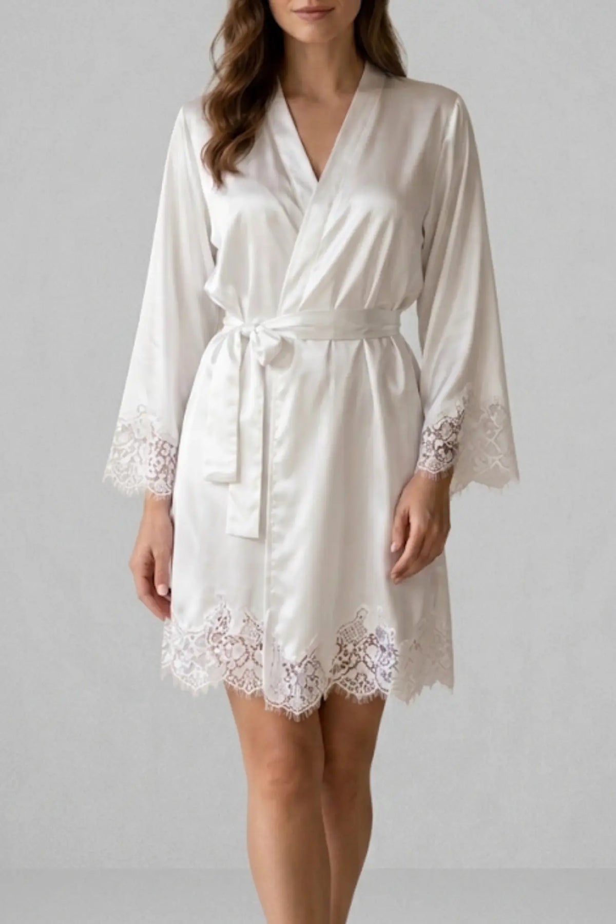 Silk Genevieve Robe White | Archive Sample Hauptbild
