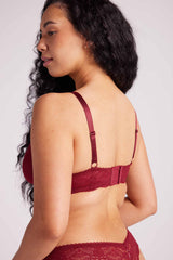 Giselle Lace Plunge Bra Rhubarb