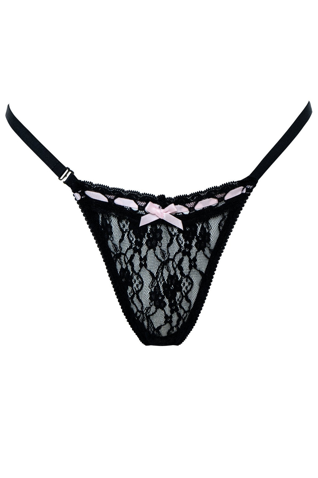 Jae Bunny Lace G-String Black