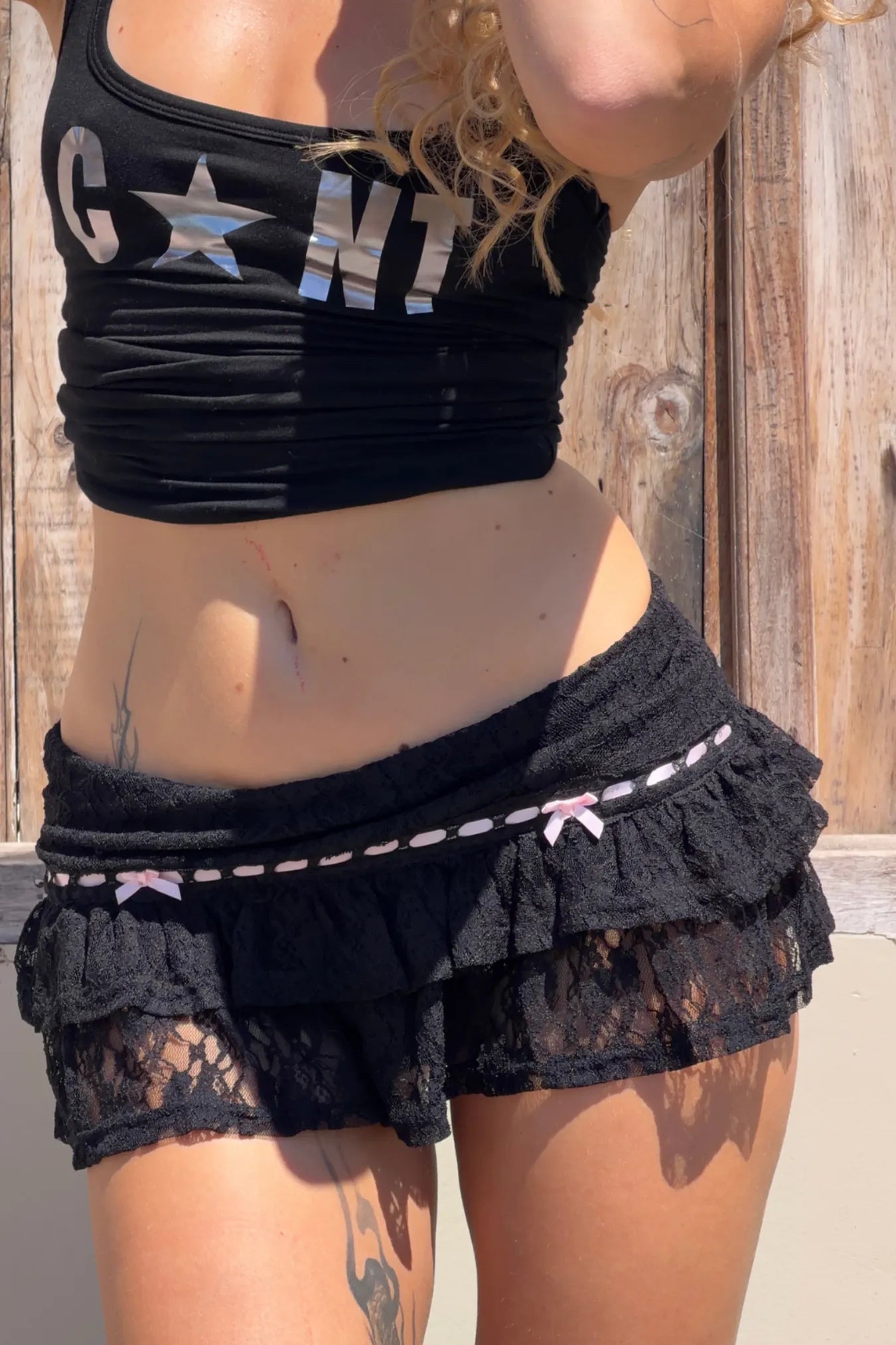 Jae Bunny Lace Skort Black Secondary image